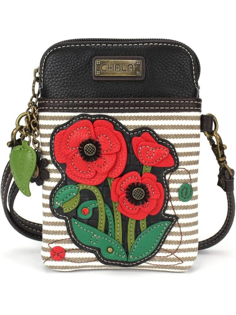 Multicolor Plant Life Cell Phone Crossbody Purse - Women’s PU Leather/Canvas Bag